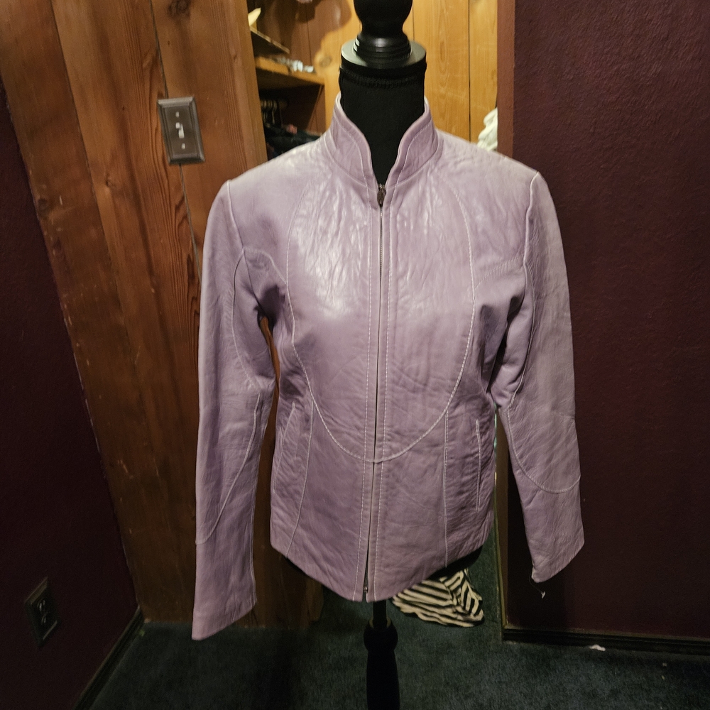 Nomar Barcelona Women's Lavender Leather Jacket size medium